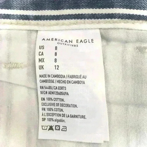 American Eagle Blue White Faded Stripes Shorts - Picture 4 of 11